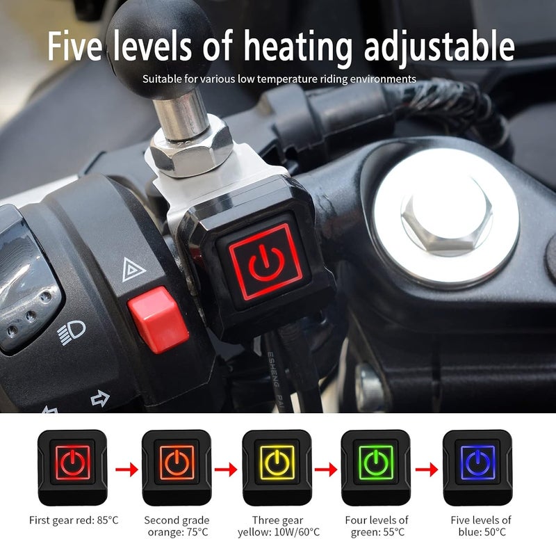 OXWIND Heated Motorcycle Grips Covers, IP67 Waterproof Winter Motorcycle Gear, Heated Grips for 12V ATV Motorcycle Hand Grip with Temperature Adjustable & Fast Heating - Image 3